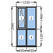 Вікно Steko 60 1310x2580